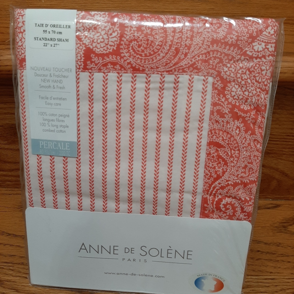Anne De Solone Paxton Lodge Standard Sham Cotton Percale (1 sham) Coral
